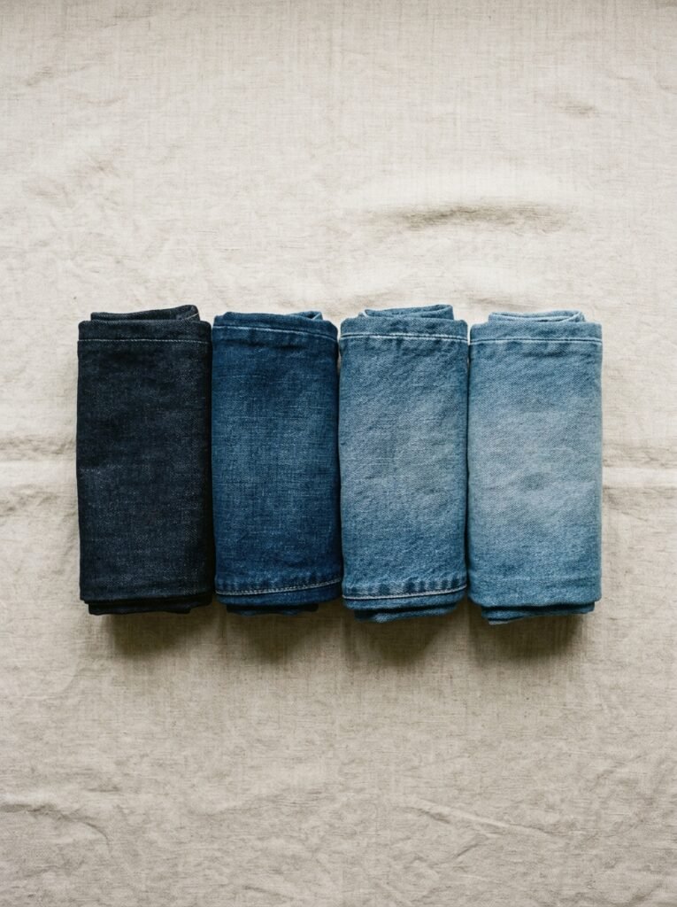 Fall 2026 Denim Trends: The Modest Styling Guide 2 Four folded pairs of jeans 202608111302