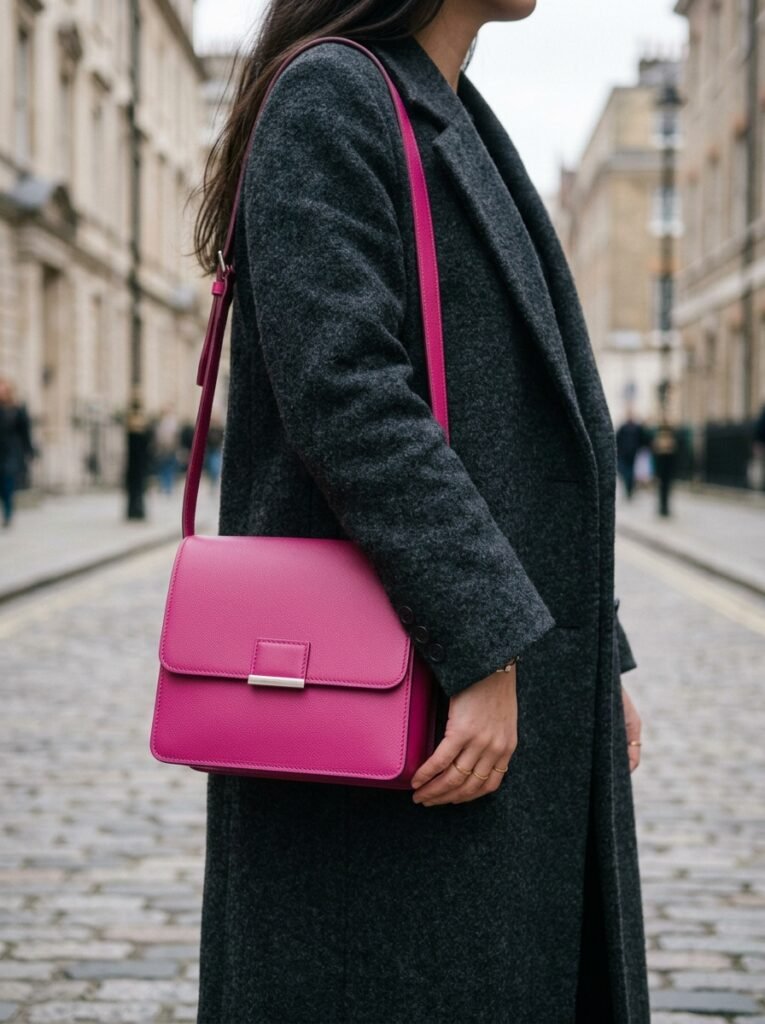 Holding fuchsia leather shoulder… 202608160258