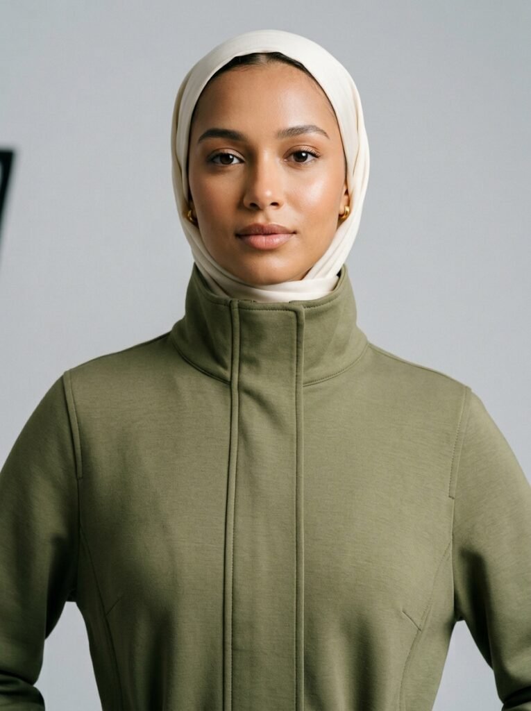 Jacket with headscarf neckline 202608020337