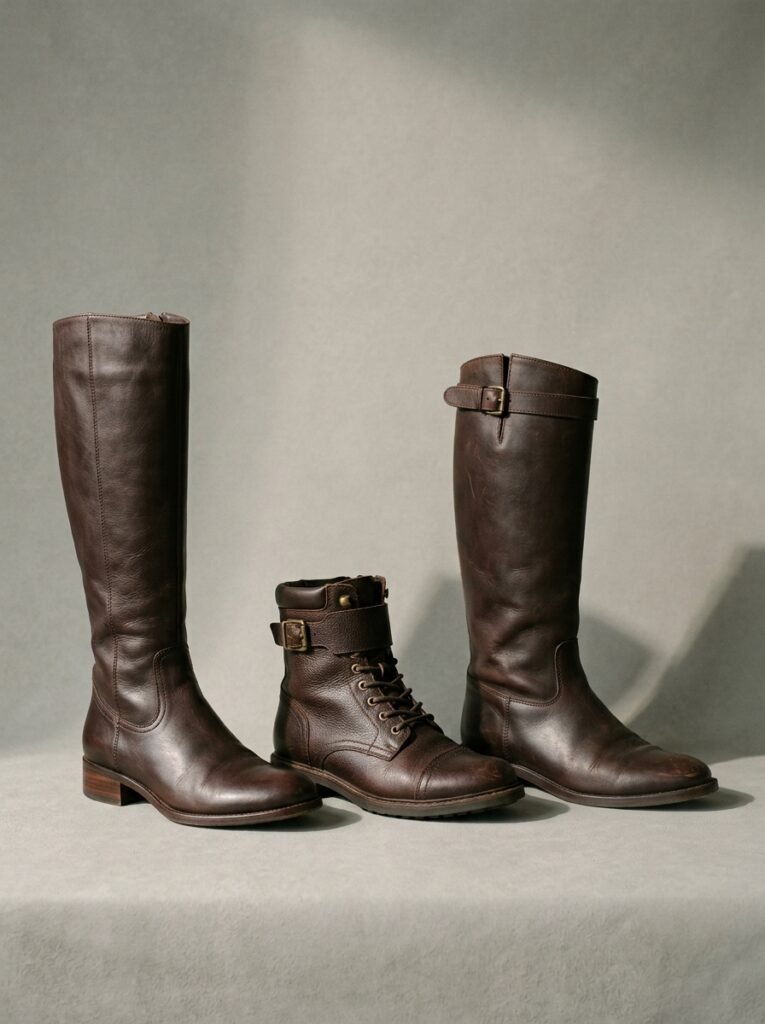 Fall 2026 Boot Trends: The Modest Styling Guide 2 Three boots on grey backdrop 202608131024