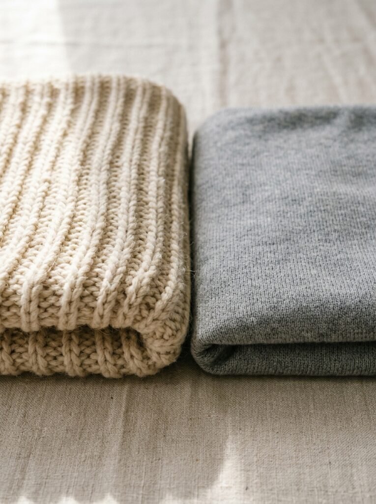 Two folded knitted fabrics texture 202608040702