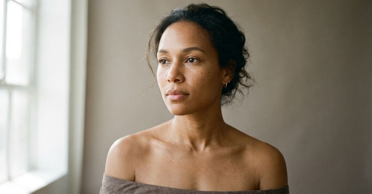 Woman with cheek pigmentation before starting hyperpigmentation treatment