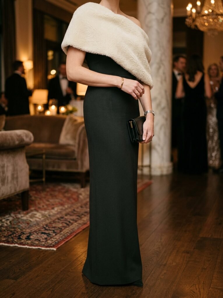 Woman in dress and stole 202608050643