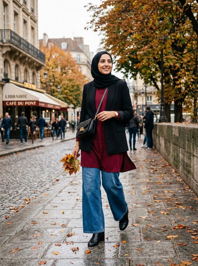 Fall 2026 Denim Trends: The Modest Styling Guide 4 Woman walking in city 202608111303