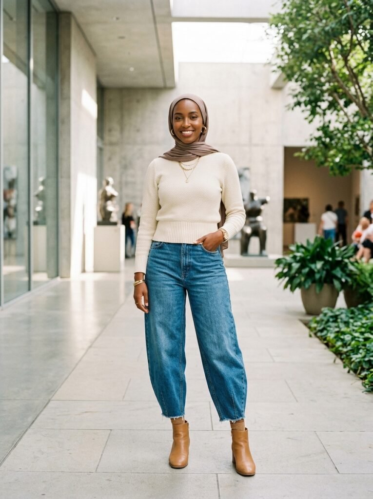 Fall 2026 Denim Trends: The Modest Styling Guide 5 Woman wearing hijab and jeans 202608111303