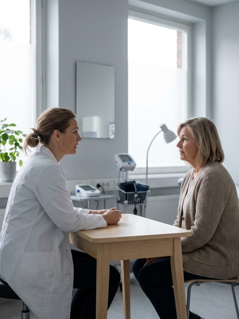 Clinician consulting patient in … 202609040950
