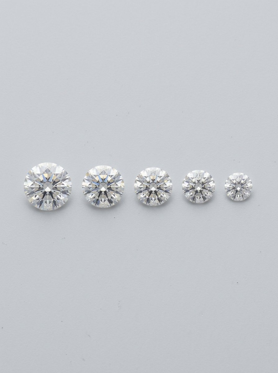 Lab Grown vs Natural Diamonds: Price And Resale Compared 2 Five loose diamonds arranged lin… 20260920103456