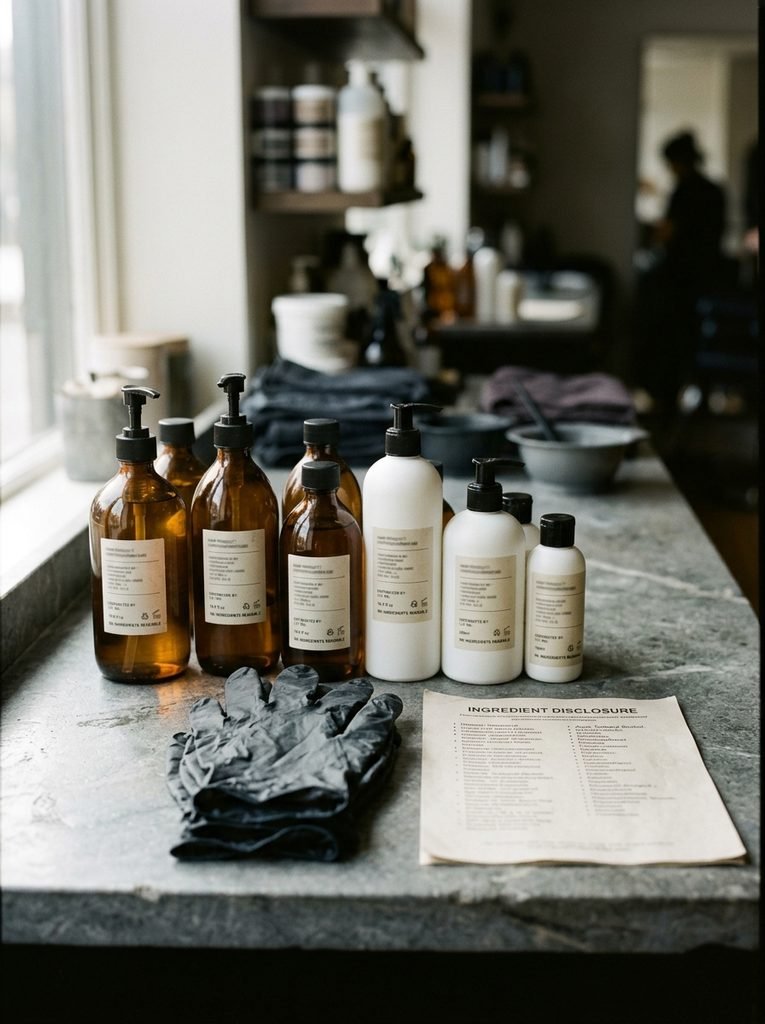 Bridal Hair Treatments: Keratin, Botox And What They Cost 5 Salon bottles on stone counter 202609052206