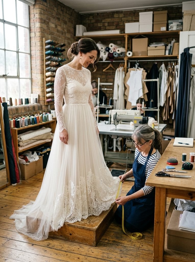 Seamstress measuring bride weddi… 20260930075353