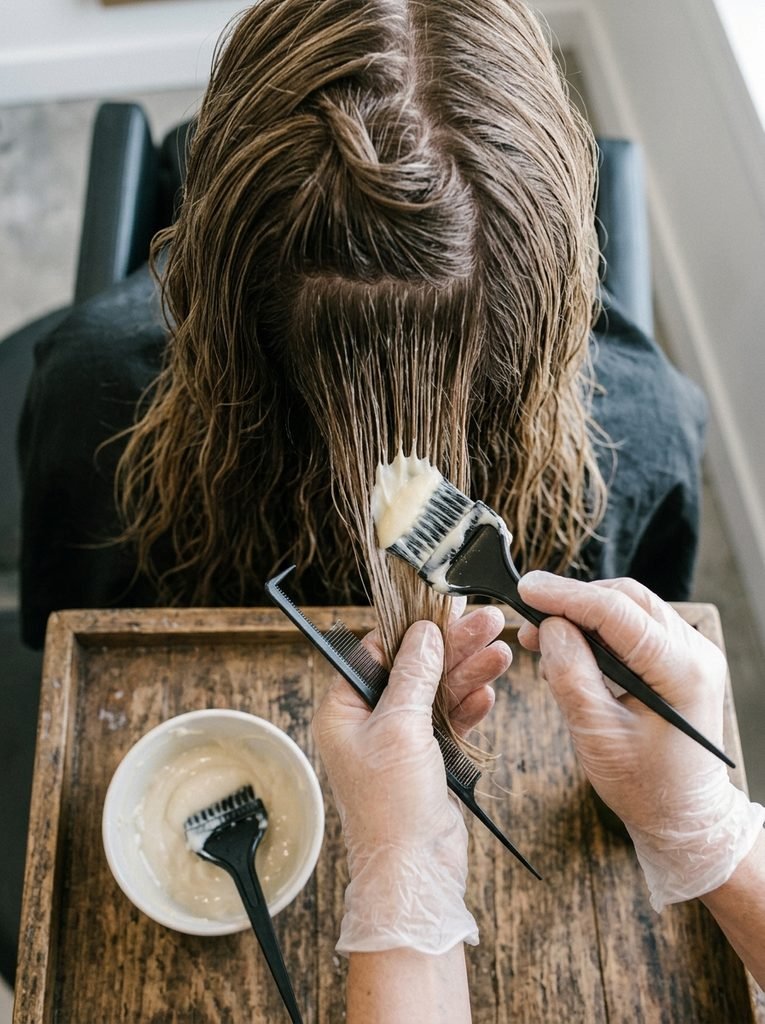 Bridal Hair Treatments: Keratin, Botox And What They Cost 3 Stylist brushing conditioning ma… 202609052206