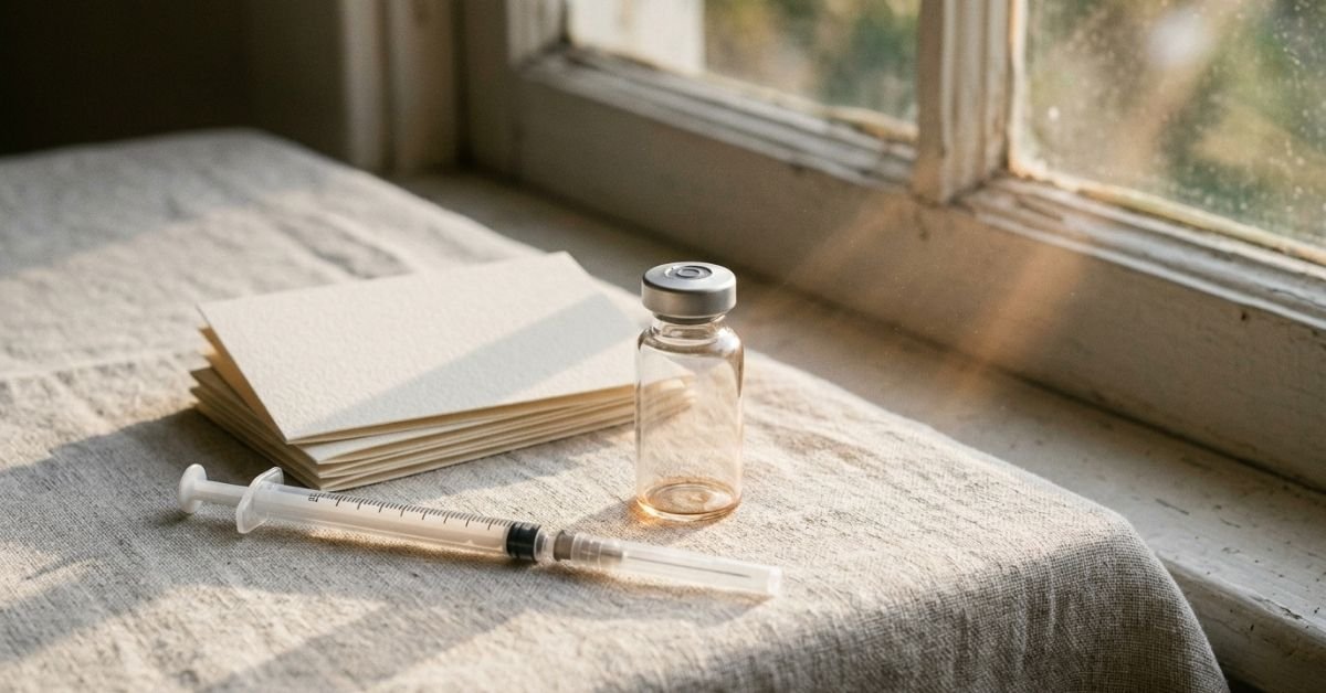 Notebook and pen set out for planning clinic questions before booking treatment