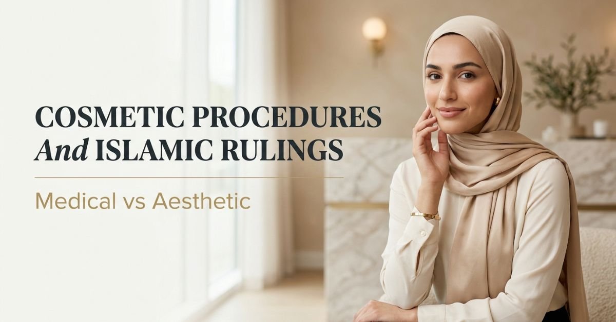 Muslim woman in hijab with the headline Cosmetic Procedures And Islamic Rulings
