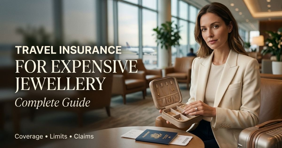 Travel insurance for expensive jwellery illustrated by a traveller securing a ring before a trip.